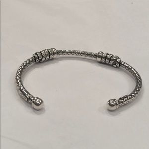 Alisa Cuff Bangle Silver Bracelet With Diamonds
